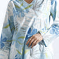 Breathables Blue Floral Print Cotton Long Kurta Co-Ord Set Cotton