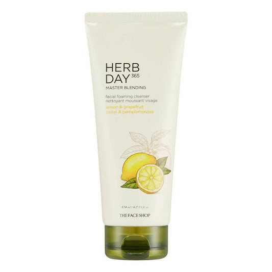 The Face Shop Herb Day 365 Master Blending Foaming Cleanser-Lemon & Grapefruit - Korean Skincare