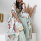 Sea Green Digital Chinon Handwork Top with Palazzo & Shrug - Naomika - Swadesiicart