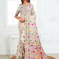 Shree Shyam Fashion Linen Cotton White Saree