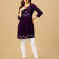 Jyoti Fashion Women's Purple Viscose Rayon Embroidered Casual Top | Swadesiicart