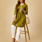 Jyoti Fashion Women's Mehendi Viscose Rayon Embroidered Casual Top | Swadesiicart