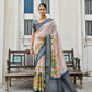 Vishnu Weaves Women's Blue Soft Tussar Silk Saree with Blouse - Swadesiicart