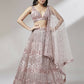 House of Panchhi Rose Gold Net Mirror & Sequinse embroidery Lehenga choli & Dupatta | Swadesiicart