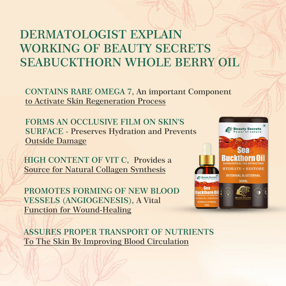 Beauty Secrets Organic Sea Buckthorn Berry Oil | Swadesiicart