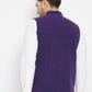 Even Apparels Purple Wool Men's Nehru Jacket-Contrast Lining-Inbuilt Pocket Square | Swadesiicart