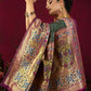 Vishnu Weaves Women's Bt-Green Paithani Silk Saree with Blouse - Swadesiicart