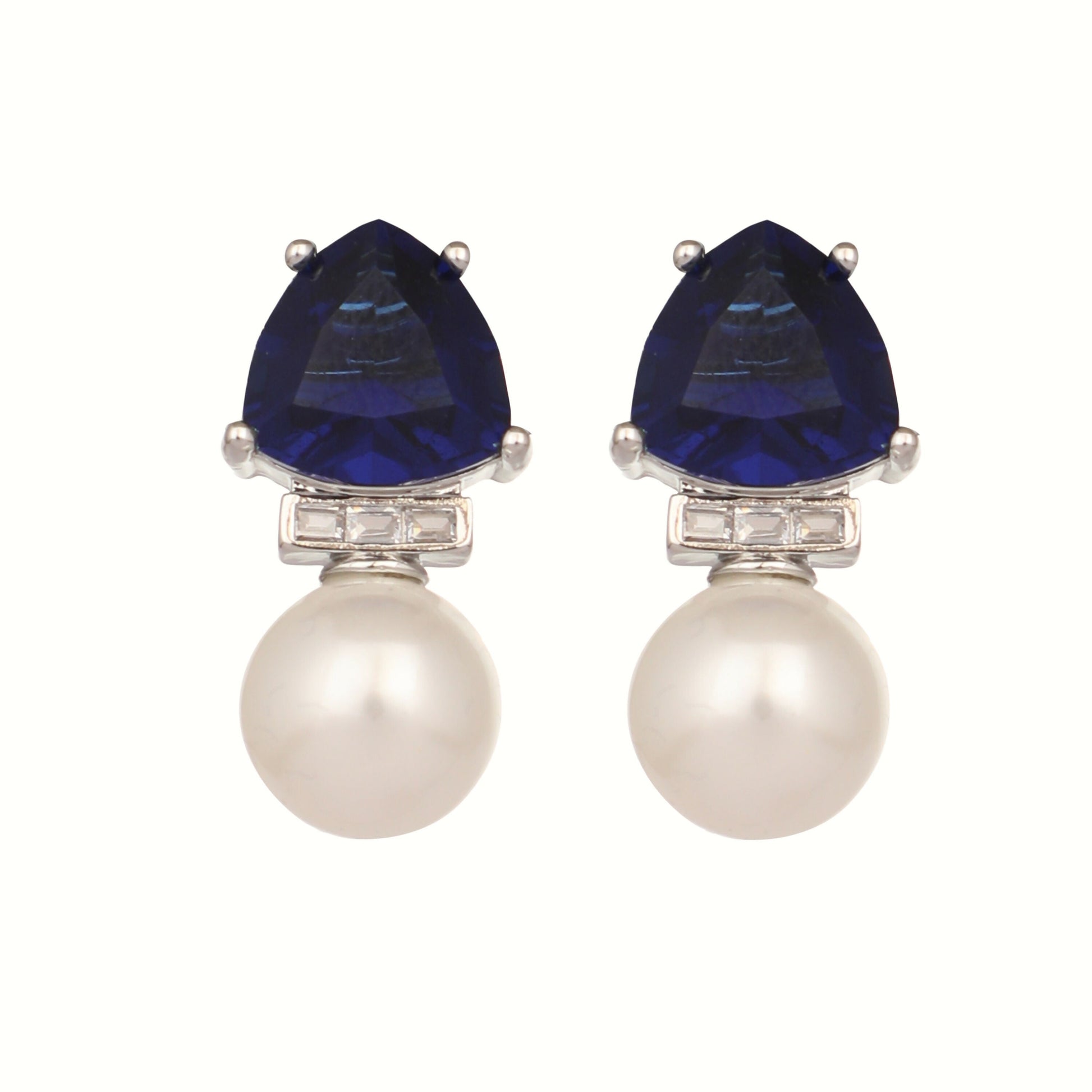 Nuyug Blue Stone Elegance Anti Tarnish Studs | Swadesiicart