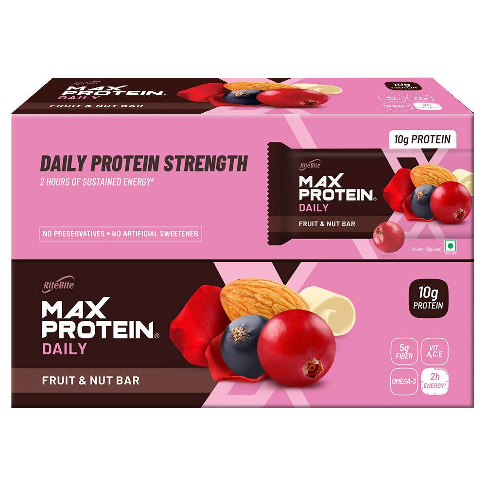 RiteBite Max Protein Daily Fruit & Nut Bar - Swadesiicart