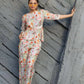 Women's Partywear Designer White & Multi Muslin co-ord set - Stylishta - Swadesiicart