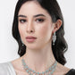 NVR Women Silver Plated & Turquoise Cz Stone Handcrafted Jewellery Set - Swadesiicart