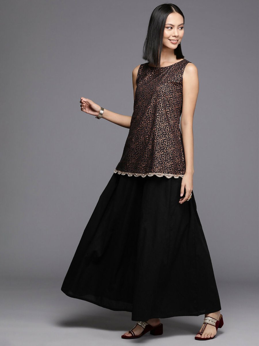 Ahalyaa Women's Traditional Wear Co-ods - Black - Swadesiicart