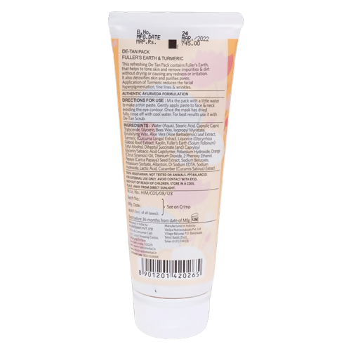 Mantra Herbal De-Tan Pack Fuller's Earth & Turmeric - Swadesiicart