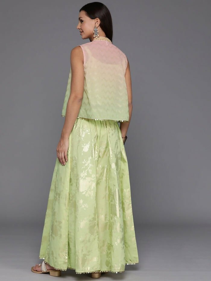 Ahalyaa Women's Traditional Wear Co-ods - Green - Swadesiicart