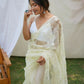 Vamsee Ishaq Yellow Organza Saree - Swadesiicart