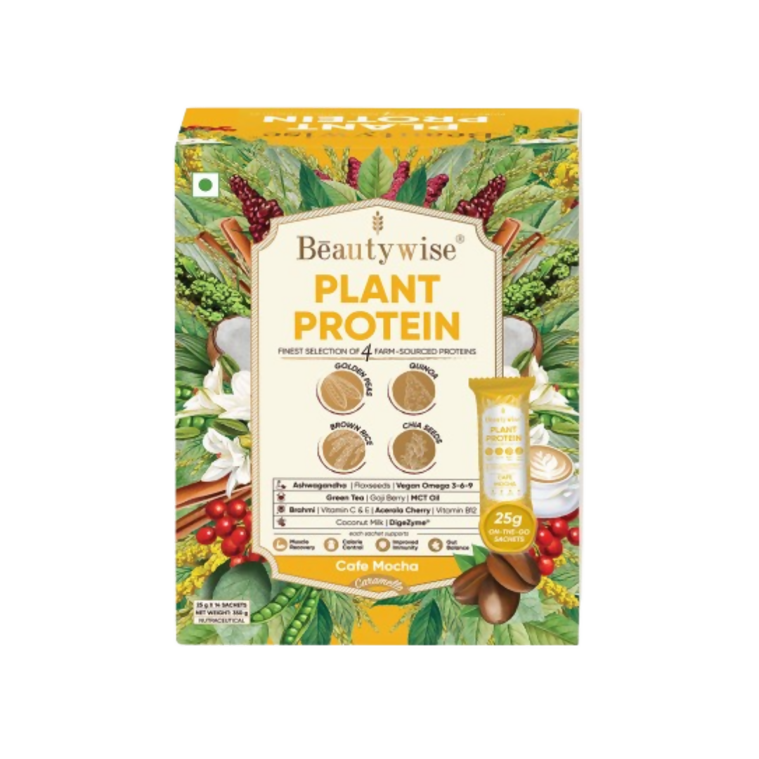 Beautywise Plant Protein Powder - Cafe Mocha | Swadesiicart