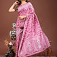 Shree Shyam Fashion Pankhuri Pink Linen Cotton Saree