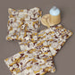 Breathables Sunny Yellow Animal Print Cotton Night Suit For Kids