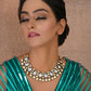 Dual Tone Kundan Neckpiece (silver) - Ruby Raang | Swadesiicart