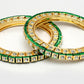 NVR Women's Set Of 2 Gold-Polished Kundan-Studded Bangles - Swadesiicart