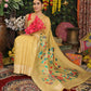Shree Shyam Fashion Linen Cotton Yellow Saree