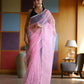 Vamsee Manbhari Pink Organza Saree - Swadesiicart