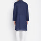 Even Apparels Blue Color Rayon Men's Kurta With Band Collar | Swadesiicart