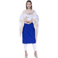 A R Silk Women's Gold Flowers Print Silk White Dupattas and Chunnis