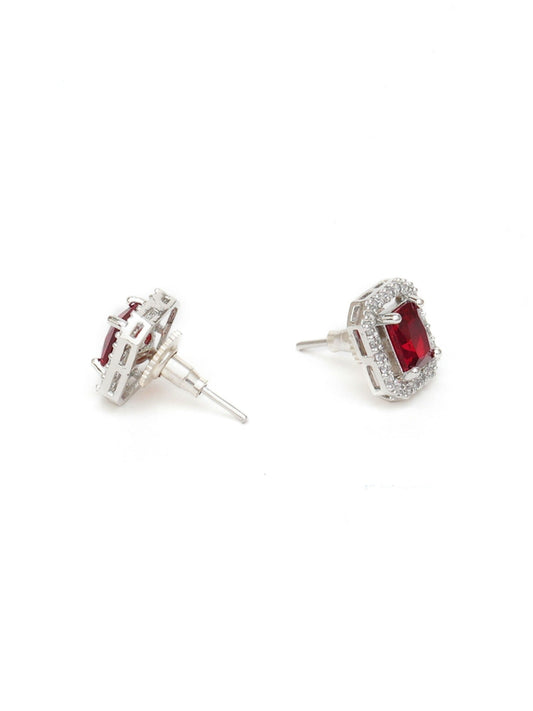 stone stud (Red) - Ruby Raang - Ruby Raang Studio