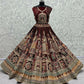 Jyoti Fashion Women's Maroon Velvet Fancy Dori & Sequins with Multi Thread Embroidered with Diamond Work Wedding Lehenga Choli | Swadesiicart