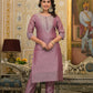 Partywear Designer Rose gold Cotton Silk Stitched Suit With Dupatta - Tanisha | Swadesiicart