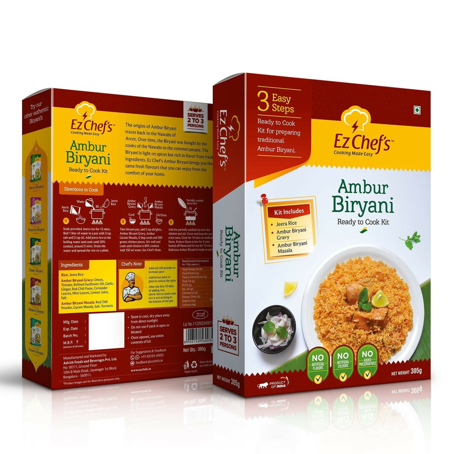 Ez Chef's Ambur Biryani Kit - Ambur's Famous Biryani | Swadesiicart
