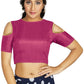 Aastha Fashion Women's Pink Art Silk Cold Shoulder Sleeve Readymade Blouse