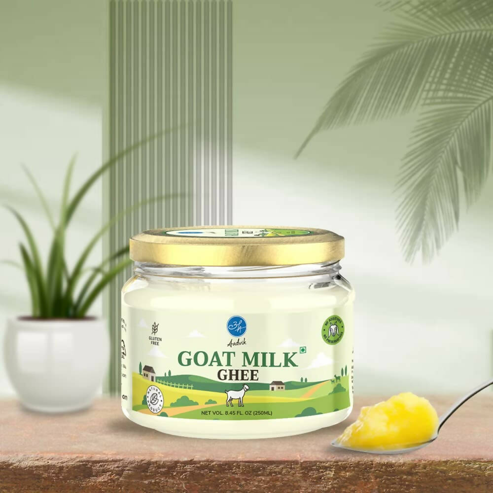Aadvik A2 Goat Milk Ghee with Ayurvedic Benefits | 100% Pure & Natural Goat Milk Ghee | From Grass Fed Goat A2 Milk | Swadesiicart