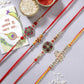 NVR Men Set of 4 Multicolor Stone-Studded Rakhi With Roli Chawal | Swadesiicart