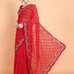 Vamsee Ammelia Red Georgette Saree - Swadesiicart