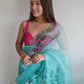 Vamsee Lime Green Organza Saree - Swadesiicart