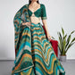 House of Panchhi Green Organza Siroski Stone Work Leheriya Print Lehenga Choli & Dupatta | Swadesiicart