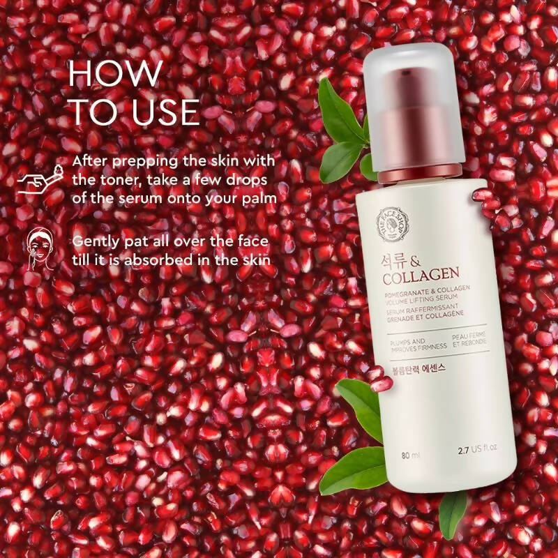 The Face Shop Pomegranate & Collagen Volume Lifting Serum - Korean Skincare | Swadesiicart