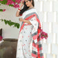 Beatitude White Cotton Tangail Saree