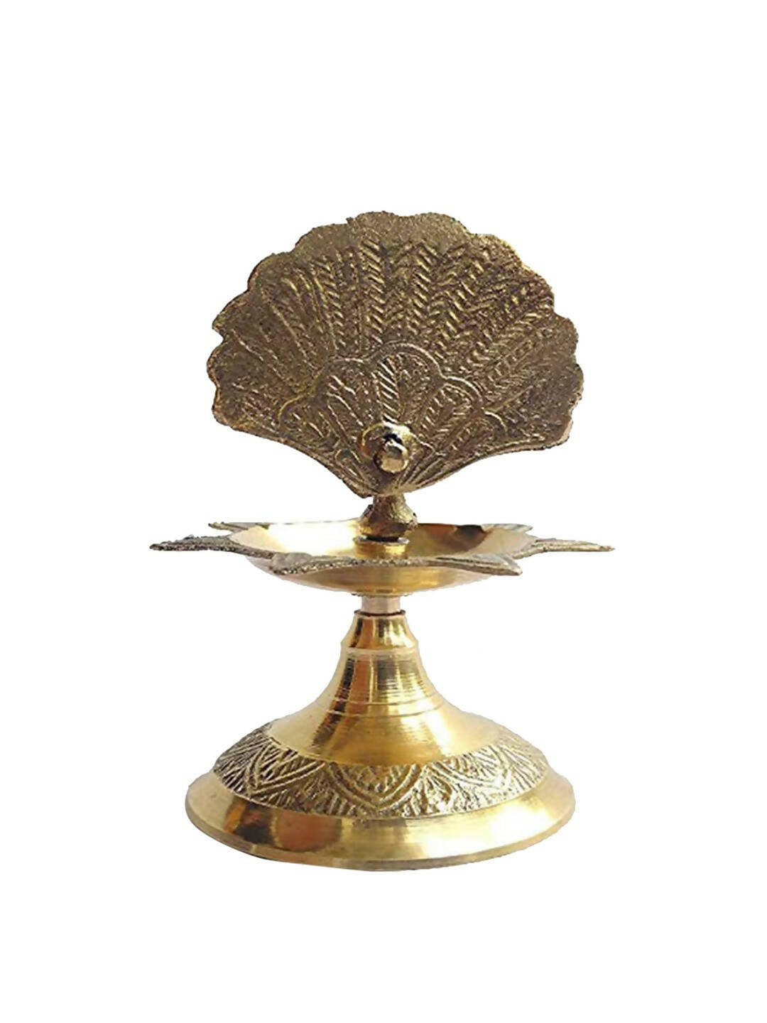 CraftVatika Gold Toned Brass Peacock Design Diya | Swadesiicart
