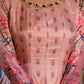 Partywear Designe rPeach Dola Silk Anarkali suit with Dupatta - Samyukta - Swadesiicart