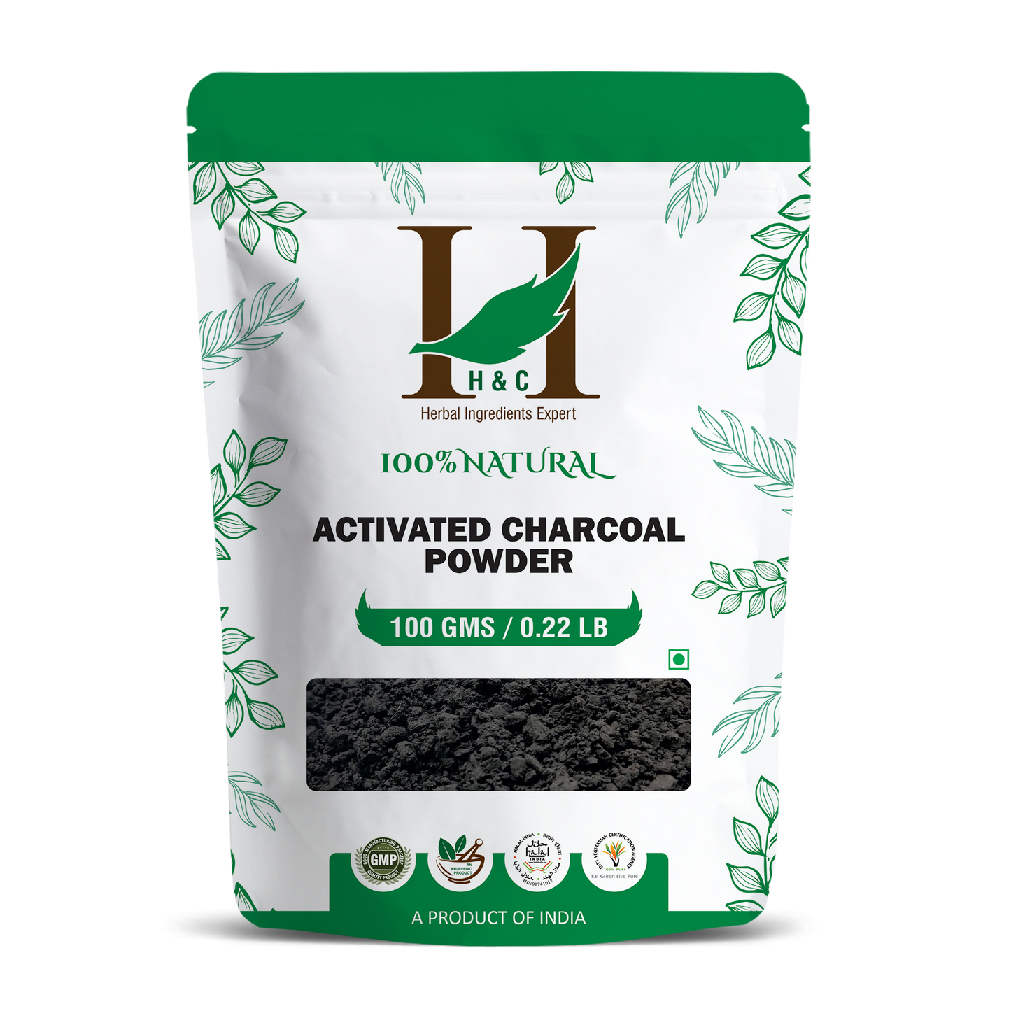 H&C Herbal Activated Charcoal Powder - Just Jaivik