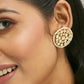 Nuyug 22K Gold-Plated Elegant Kundan Stone Studded & Pearl Beaded Disc Studs | Swadesiicart