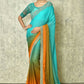 Aqua Blue Silk Plain Saree with Blouse Piece - Purvi