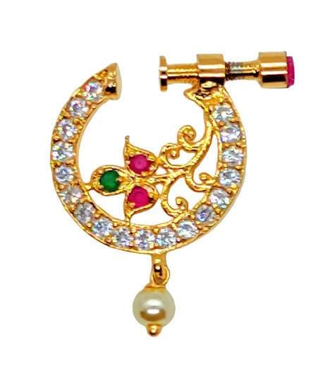 Multicolor Designer Floral Nose Ring | Swadesiicart