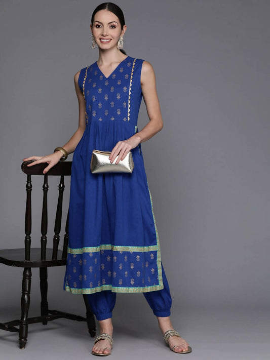 Ahalyaa Women's Traditional wear Kurta Set - Indigo blue | Swadesiicart