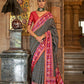 Kabul Grey Banarasi Weaving, Ultra Aqua Finish, Zari Work Banarasi Silk Saree - Rath Kunti - Swadesiicart