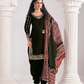Anaita Black Roman Silk Stitched Suit with Embroidery & Real Mirror Work
