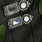 Mominos Fashion Joharkamal Silver-Plated Mirror Design Drop Earrings For Women - Mominos Fashion